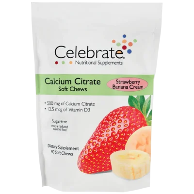 Calcium Citrate Soft Chew Strawberry Banana Cream #90
