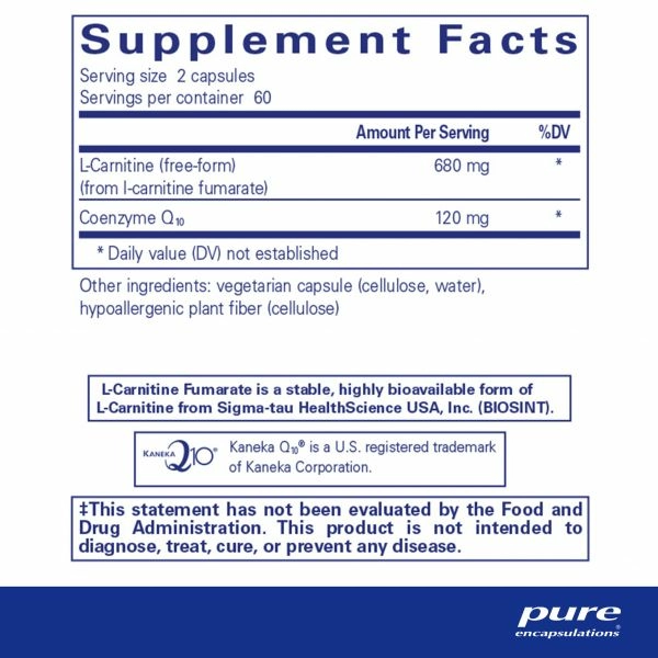CoQ10 L-Carnitine Fumarate 120ct - Image 2