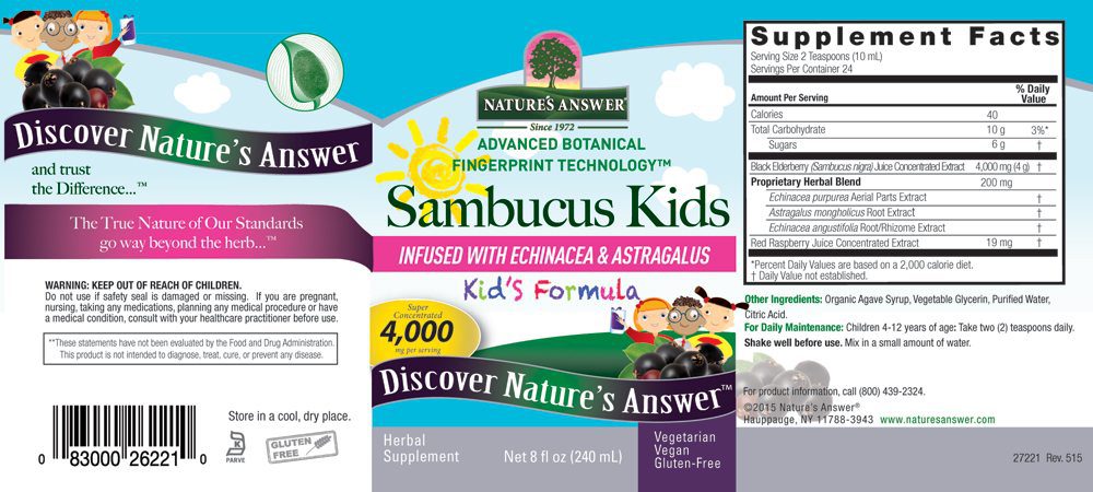 Nature's Answer Sambucus Kids (8oz) - Image 2